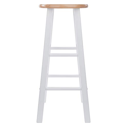 Image of Winsome Element 2-Piece Counter Stool Set, Classic Backless Bar Chairs for Kitchen & Dining Room Seating, Timeless Essential Furniture for Home, Dorm, Apartments