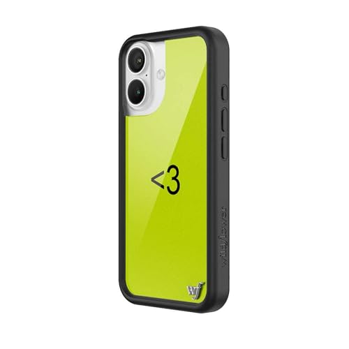 Image of Wildflower Cases - Compatible with iPhone 16 | Protective Black Bumper, 6.5ft Drop Test Certified, Women Owned Small Business | Green Heart Charli XCX Trendy Music | Collab - BRAT