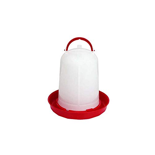 5 Liter Economy Plastic Poultry Waterer White/ Red