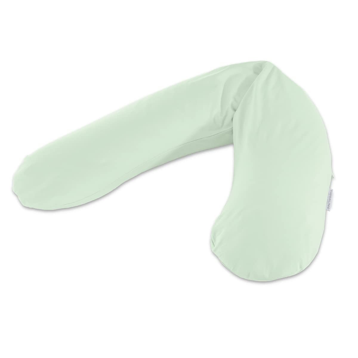 Theraline - Cojín de lactancia y funda de relleno de espelta, color verde pastel de bambú
