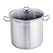 Produktbild XL Edelstahl Kochtopf mit Glas Deckel - 15 L / 28 x 25 cm - Universaltopf mit Aluminium Kapselboden - Suppen Eintopf Universal Koch Topf für Herd und Ofen