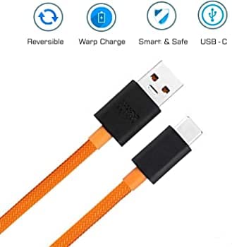 Image of Original 30w Fast Charging Type mclaren Edition Charging Cable for One Plus 6t /7 /7t /7t pro USB 1 Meter Round Nylon Braided Cable