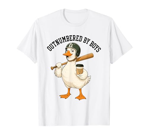 Outnumbered By Boys Funny Mom Goose Family Life Graphic T-Shirt