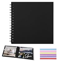 Fotoalbum zum selbstgestalten, 20x20 cm Scrapbook mit 20 Blättern (40 Seiten), fotobuch zum selbstgestalten für Baby, Geburtstag, Jahrestag, Hochzeit, personalisiertes photo album.