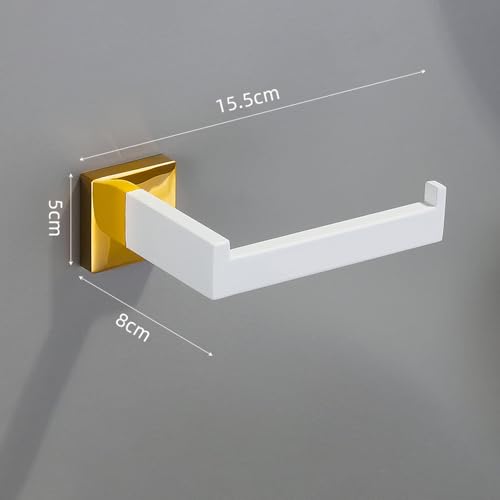 Ensemble d'accessoires de salle de bain or blanc 5 pièces - 7