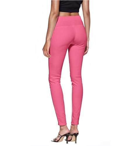 Hybrid & Company Super Comfy Stretch with Full Elastic Waist Pull On Millennium Twill Pant KP44972 Pink Flamingo 1X3