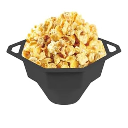 Cuenco plegable de silicona para palomitas de maíz para microondas con mango resistente al calor, apto para alimentos, sin BPA, reutilizable, para cocina, viajes y uso doméstico