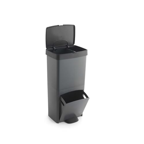 SP Berner - Cubo de Reciclaje de Gran Capacidad 70L - Contenedor Robusto con Tapa Hermética para Interior y Exterior - Fácil de Limpiar e Ideal para Hogar y Oficina - Fabricados en España