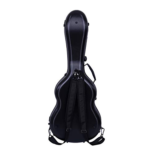 Image of Crossrock Poly Carbon OM /000 Guitar Case, Anti-scratch Flight Case in Black (CRF4000OMBK)
