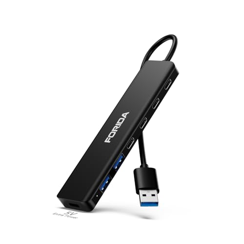 Hub USB 3.0 divisor 7 en 1 con 4 puertos USB C para portátil