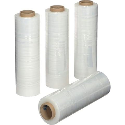 High Performance Hand Wrap Stretch Wrap Film 18 Inch x 120 Gauge x 1000 Feet 4 Rolls Per Case Heavy Duty 120 Gauge Cover