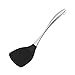 Łopatka do Woka Silikonowa Turner Turner, Wok Spatula 304 Stal nierdzewna, Szeroka łopatka Turner z Hollow Długi Heat Resired Hands Wok Naczynia (czarne) Elastyczny zestaw łopatek kuchennych