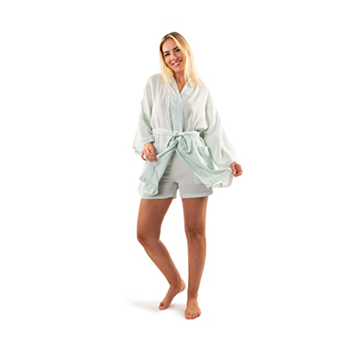 Muslin Robe I GIFT SHORT I Womens Muslin Robe Set For Women Lightweight Muslin Robe I Muslin Multi Purpose