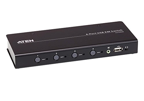 ATEN CS724KM 4 Port USB KM Switch (Cables Included) Boundless Switching Support Extended Desktops 4 Monitors per pc up to 8 pc Daisy Chained