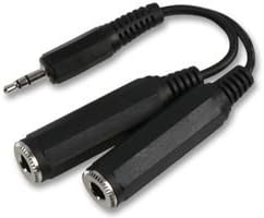 Aptii 3.5mm Stereo Jack Male to 2 x Female 6.35mm cable lead