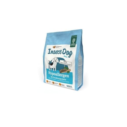 Green Petfood Insect Hypoallergen | Doppelpack | 2 x 900 g | Alleinfuttermittel für ausgewachsene Hunde | Bei Nährstoffintoleranzen | Getreidefrei, mit Insektenprotein