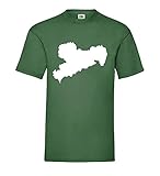 100% coton Football en Saxe Hommes Tee-Shirt - shirt84 - Vert Bouteille, M