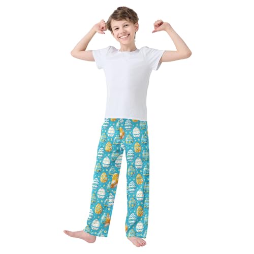 senya Watercolor Repeating Egg Long Pajama Pants Bottoms Soft Sleepwear with Pockets2