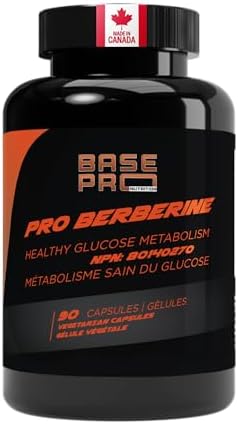 Pro Berberine - 90 Vegetarian Capsules – 500mg Berberine per Capsule – Supports Healthy Glucose Metabolism & Cholesterol Levels – Made in Canada | Base Pro Nutrition