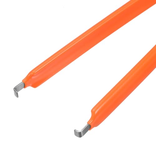 Image of uxcell IC Puller Chip Extractor Stainless Steel with Insulated Vinyl Grip Orange 2 Pack