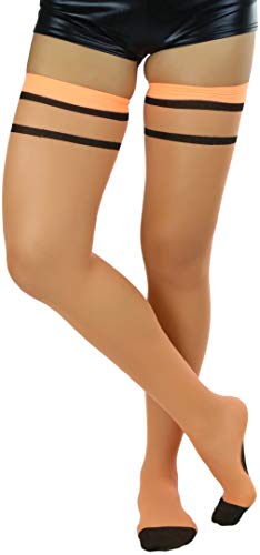 Image of ToBeInStyle Women's Sheer Two Tone Thigh Hi Stocking W /Back Seam