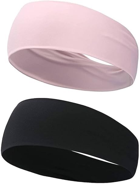 Mens Running Headband,2Pack,Mens Sweatband Sports Headband for Running,Cycling,Basketball,Yoga,Fitness Workout Stretchy Unisex Hairband (Pink Black) (B0CL6SQ5Q3) Amazon Price History, Amazon Price Tracker