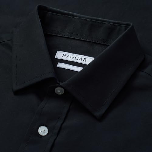 Haggar Mens Big and Tall Classic Fit Premium Comfort Wrinkle Resistant Dress Shirt Black by Haggar - Image 3