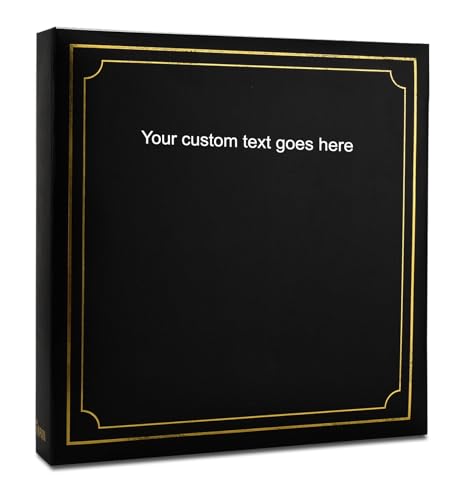 Arpan Extra-Large 3-Ring Binder Self Adhesive Padded Personalised Text Photo Album 20/Sheets 40/Sides (Black)