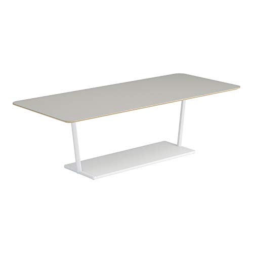 【メーカー配送・設置・組立】コクヨ ミーティングテーブル リージョン LT-RG219MLSAAF75 角形 T字脚 ミドルローテーブル 幅210×奥行90×高さ62.4cm リノリウム天板 ペブル/脚ホワイト