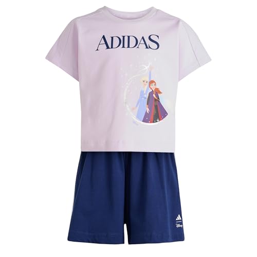 adidas Mädchen DISNEY FROZEN T-SHIRT SET, ice lavender/dark blue, 6-7 Years