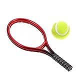 Vaguelly Miniatur-tennisschläger-Spielzeug-Modell-Set Tennis Rot Mini-Tennis- -zubehör Für Puppenhaus