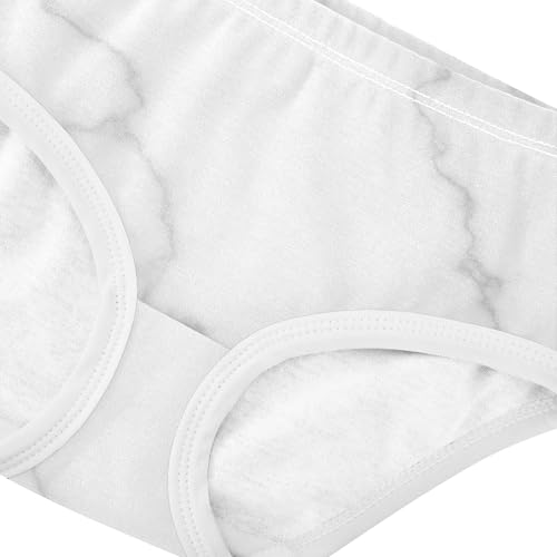 Cotton Girls Underwear Toddlers Elegant White Marble Grey Veins Panties for Girl Artistic Briefs Undies Kids 2t4