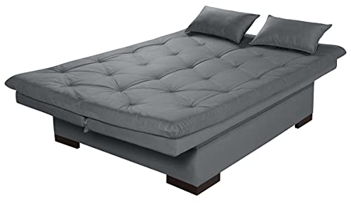 Sofá Cama Baú 3 Lugares Multiuso (Cinza)