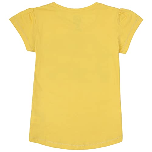 Image of Kidsville Minion Printed Regular Fit Yellow Cotton Girl's T-Shirt
