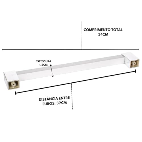 Kit 3 Puxador Alumínio Móveis Gaveta Armário Cozinha 320mm