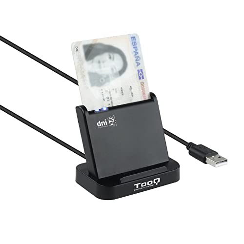 Lector de Tarjetas DNIE, USB 2.0, Color Negro, Permite la Lectura de Documentos electrónicos y Firma Digital para trámites administrativos.