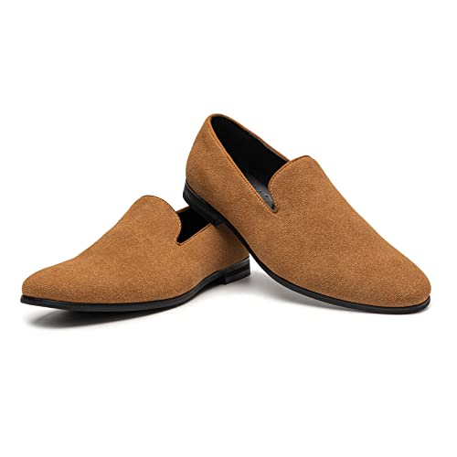 AMAPO Men's Velvet Loafer Shoes,Casual Penny Loafers for Men,Slip-on Dress Men Shoes Black2