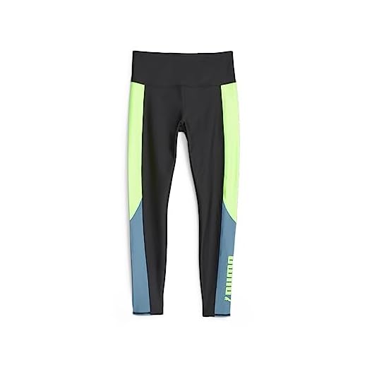 PUMA Ajuste Eversculpt Color Block HW 7/8 Tight Mallas, Mujer, Black-Speed Green