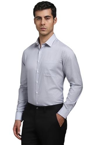 Image of Louis Philippe Men's Slim Fit Easy to Iron Everyday wear Premium Cotton Full Sleeve Printed Formal Shirt