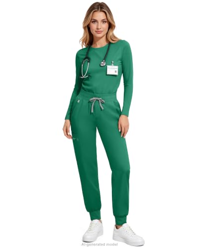 Image of Medical Scrubs for Women Pants, Soft Stretch & Breathable Joggers | Drawstring Womens Scrub Cargo Pants with 5 Utility Pockets, Bottoms Keep 12-Hour Shift Comfort for Healthcare Professionals