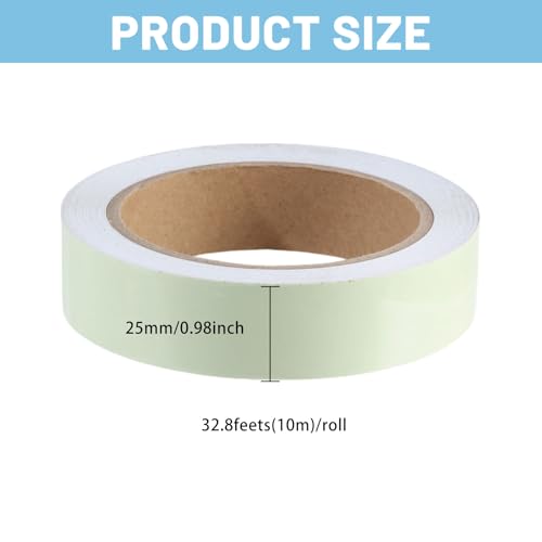 CHGCRAFT 11 Yards 0.98 Zoll Breite Glow in The Dark Gaffer-Band Gelbes Gaffer Band Gaffing Band für Theater Outdoor Nachtdekorationen Sicherheitstreppen