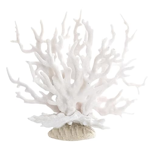 Laroal Corail de mer Artificiel Récif de Corail synthétique Récif de Corail en résine Corail Blanc Décoration de Plage Décoration de Maison Branche de...