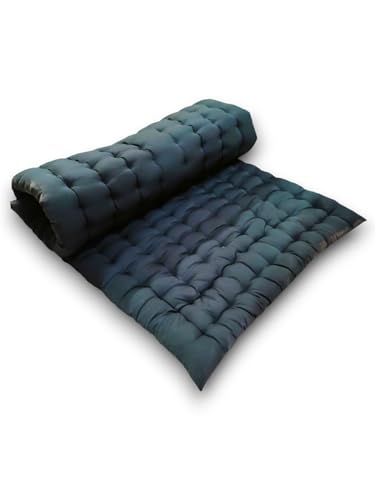 Image of ATOOTFUSION Soft Cotton Quilt Mattress Foldable for Floor Light Weight Filled Single Firm Bottle Green 3 x 6 ft (72 x 36 Inches)