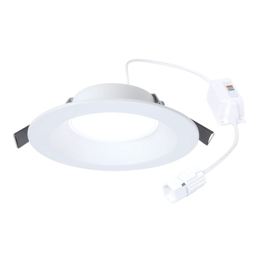 HALO Quicklink 6 Inch Canless Direct Mount Recessed Lighting LED Light for Ceiling and Shower - 1 Pack Add on Fixture - 665 Lumens - 5 Selectable Color Temperatures, 0-10V Commercial Dimming