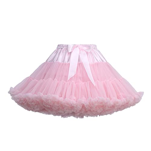 Skirts for Women Solid Bowknot Splicing Net Gauze Tutu Skirt Shirred Gathered Blasted Boneless Skirt for Dance Performance