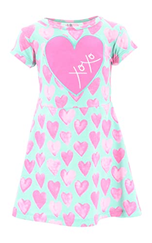 Image of Unique Baby Girls' Short Sleeve Everyday Printed Dresses for Kid and Toddler, Sizes 2T-12Y