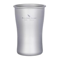 iBasingo Titanium Thee Beker Kamperen Koffie Mok met Deksel Opvouwbare Handvat Outdoor Ultralicht Drinken Mok Picknick Bestek Kookgerei 420 ml Ti3025D