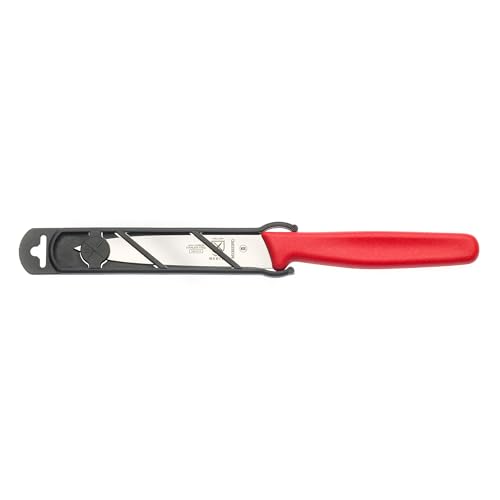 Image of Mercer Culinary 4 inch Bar Knife, Pointed Tip, Plain Edge, Red Handle