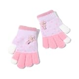 [AikinYuhin] キッズ 手袋 子供 ニット手袋 女の子 男の子 冬 あったか手袋 4-10歳 おしゃれ 可愛い ハーフフィンガーフリップグローブ 5本指 半指手袋 指切り 冬物 保温 学生 通園 通学 男女兼用 (パープル)