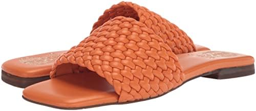 Vince Camuto Women's Footwear Women's Arissa Woven Flat Sandal Slide, Orange Ochre, 5.5 | Image 6